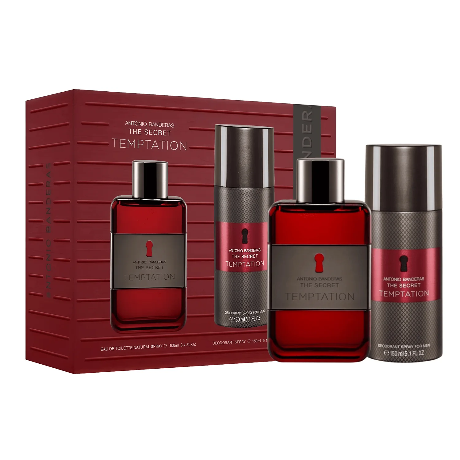 Antonio Banderas The Secret Temptation EDT Deodorant Spray Gift Set for Men